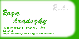 roza aradszky business card